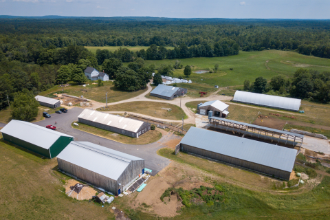 UNH organic dairy farm aerial view